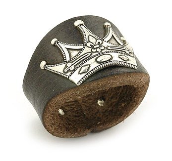 LADYS LEATHER CROWN RING