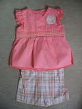 OKIEDOKIE Pink Top with Matching Gingham Short (RM29.90)