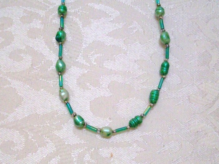 Green Freshwater Pearl Necklace