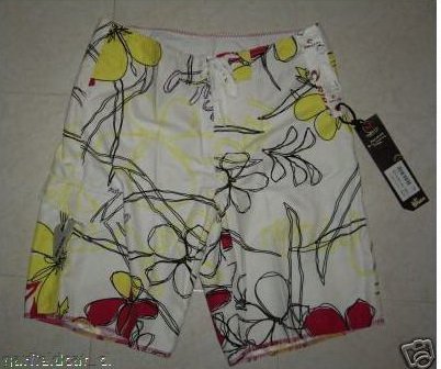 New RIPCURL Men's Board Shorts W:34 Yellow Flowery