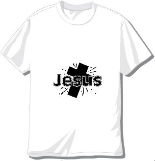 Jesus Design in Foil T-shirt available in 3 colors