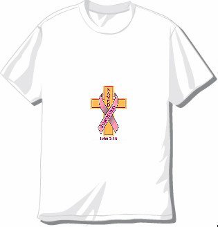 Jesus 3:16 Cross and Pink Ribbon T-shirt Available in 3 colors