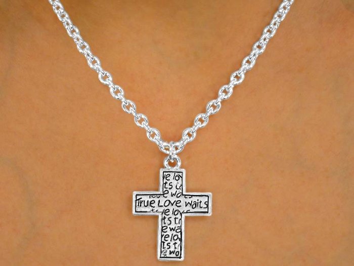 True Love Waits Silver Necklace with Matching Earrings