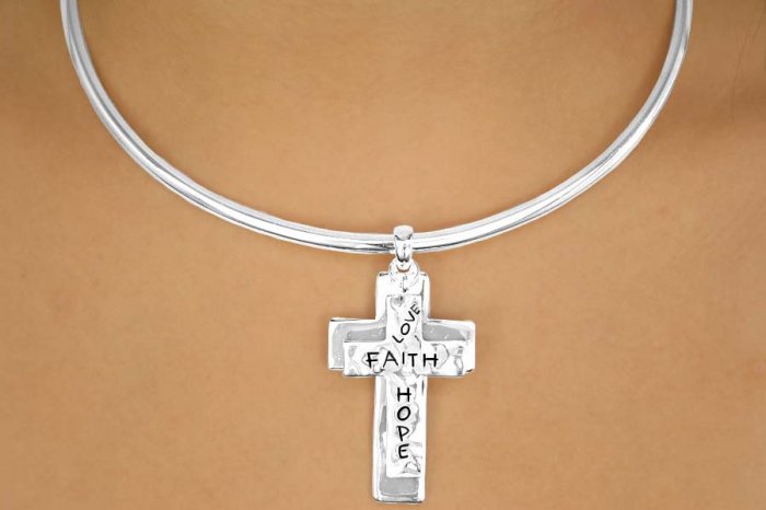 Christian "Love, Faith, Hope" Choker with Matching Earrings