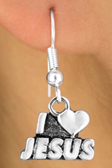 Christian Sterling Silver- " I Love Jesus" Earrings