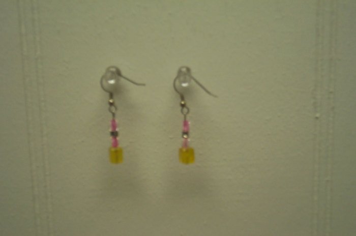 Yellow Cube Earrings