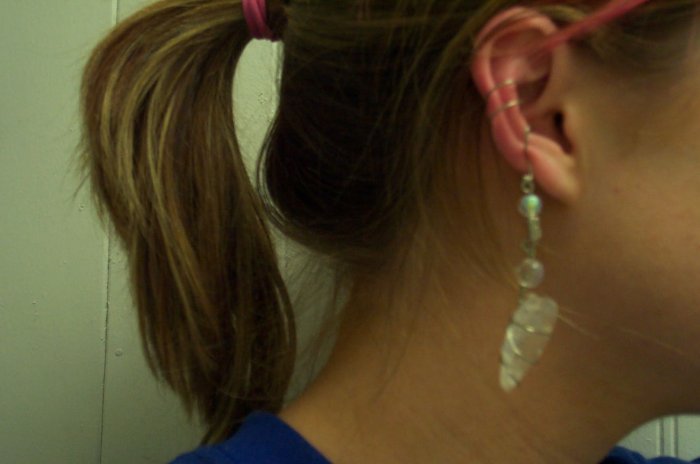 Quartz Silver Ear Bauble