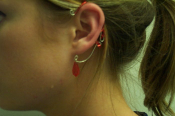 Red Elven Ear Cuff