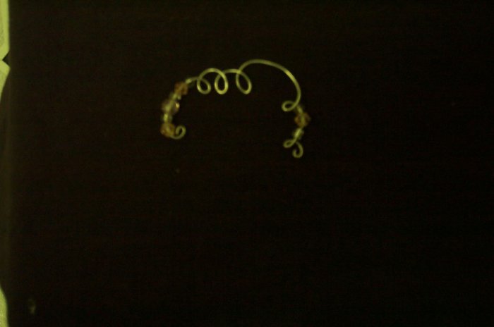Pink Silver Curl Ear Cuff