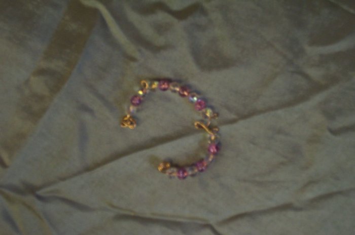 Pink Glass Ear Cuff