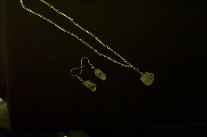 Quartz Crystal Elven Necklace and Earring Set