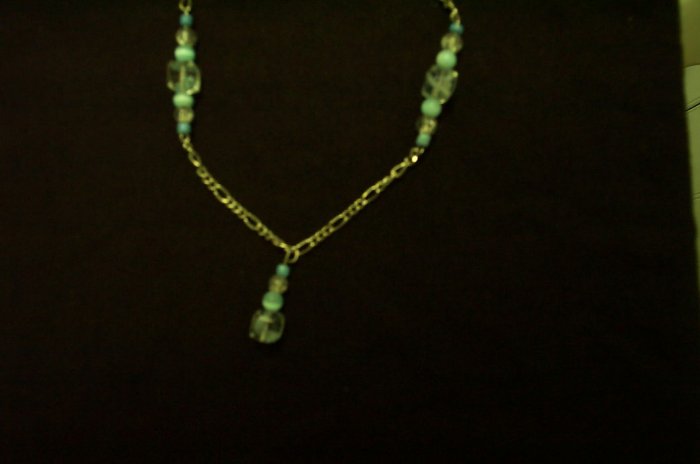 Blue Glass Swirl Necklace