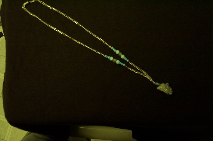 Quartz Crystal Blue Bead Silver Necklace