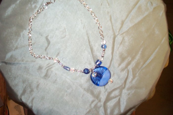 Ocean Mermaid Blue Silver Necklace