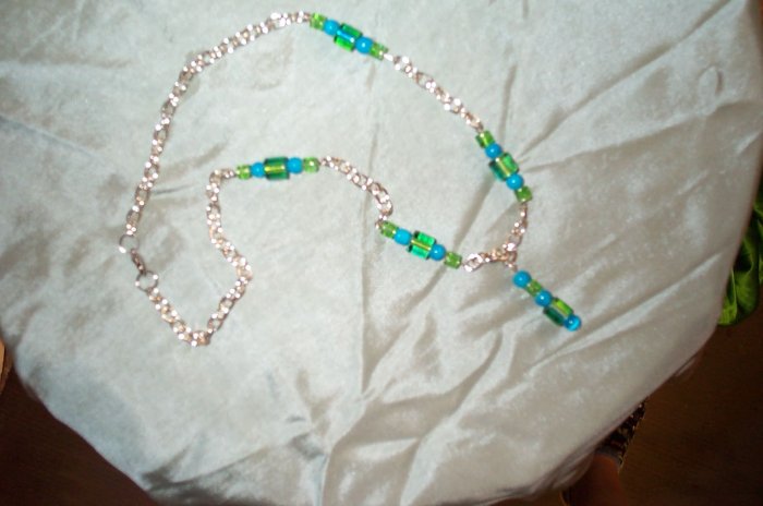 Blue Green Glass Necklace