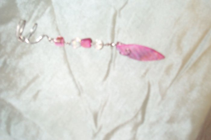 Pink Shell Leaf Elven Ear Cuff