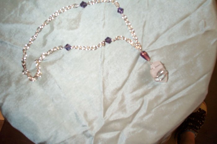 Purple Elven Quartz Crystal Necklace