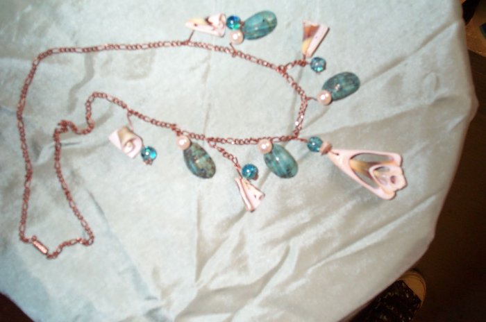 Copper Mermaid Shell Necklace