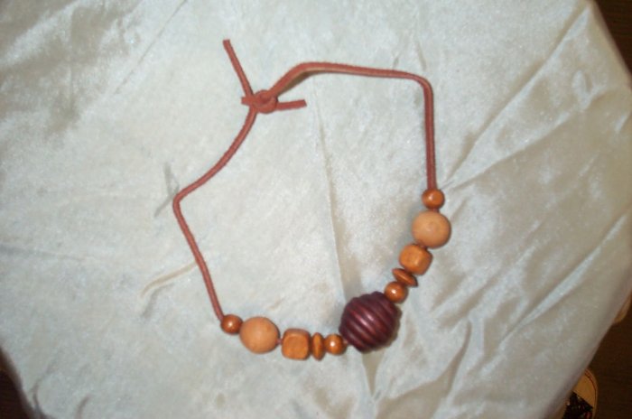 Celtic Renaissance Medieval Wood Bead Necklace