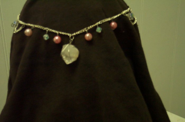 Quartz Crystal Pink Elven Celtic Renaissance Fairy Circlet