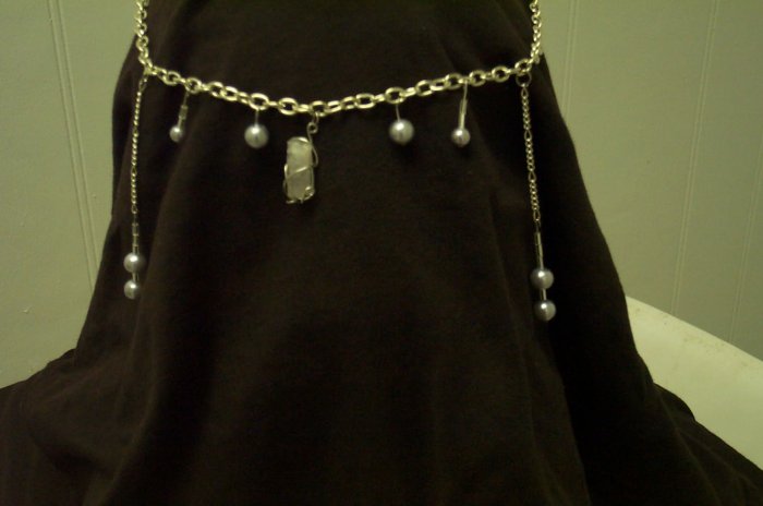 Quartz Crystal Pearl Drop Elven Celtic Renaissance Circlet