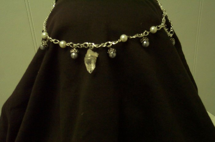 Gray Elven Pearl Quartz Crystal Circlet Celtic Renaissance