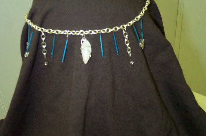 Quartz Crystal Blue Dangle Circlet Elven Fairy Renaissance