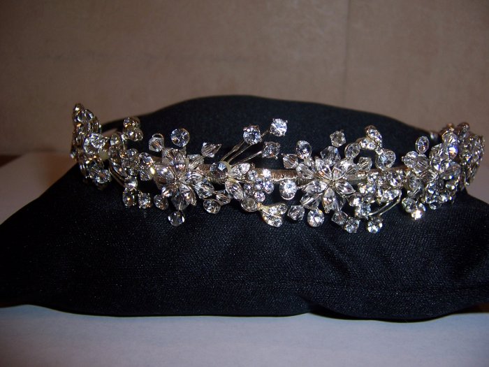 Flower Starburst Rhinestone Bridal Tiara Band