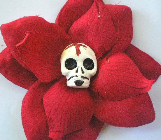 El Diablito red rose hair clip