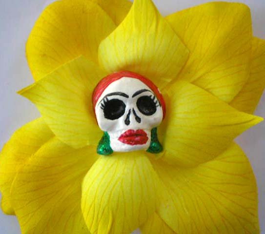 Yellow Red Head Calavera