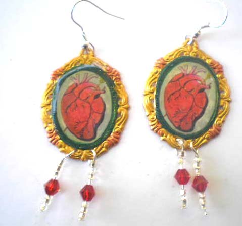 El Corazon loteria shrine earings