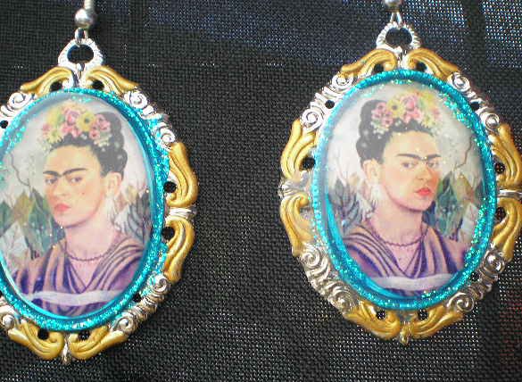 FRIDA KAHLO PAINTING EARINGS