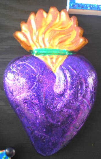 PURPLE SACRED HEART ORNAMENT