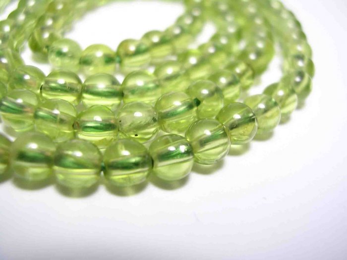 Peridot Round Gemstone Beads, 10pcs