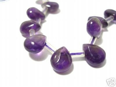 Amethyst Drop-shaped Gemstone, 5pcs