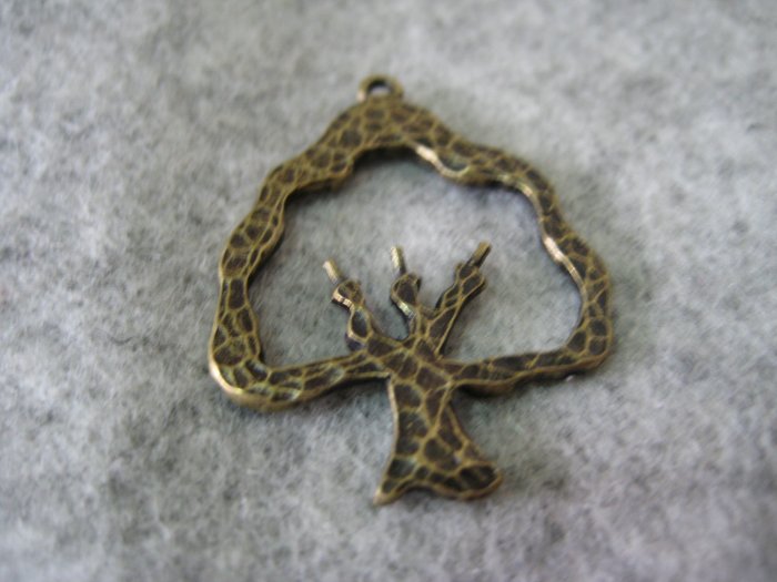 Tree Charm, Antique Brass, 24mm x 31mm