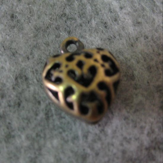 Mini Heart Charm, 9mm x 11mm, 1pcs