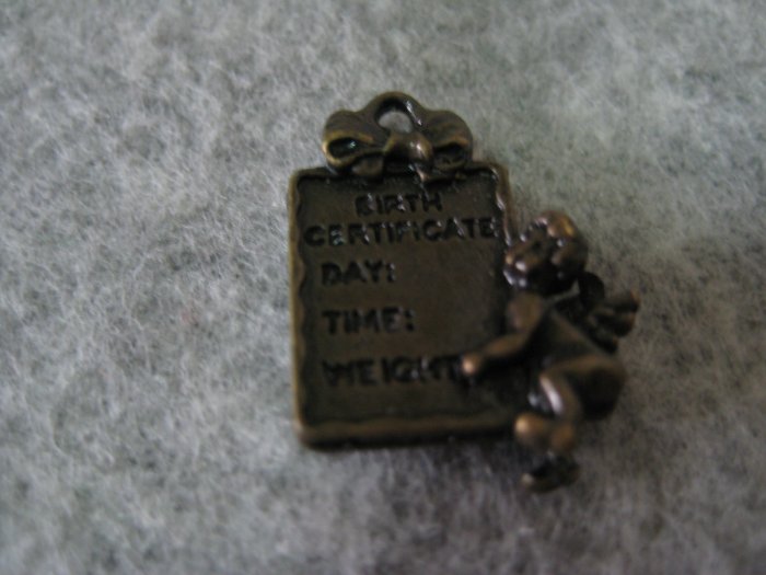 Angel Birth Cert Charm, 15mm x 20mm