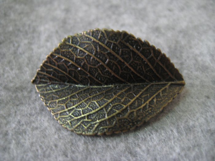 Leaf Charm, Brass, 21mm x 34mm