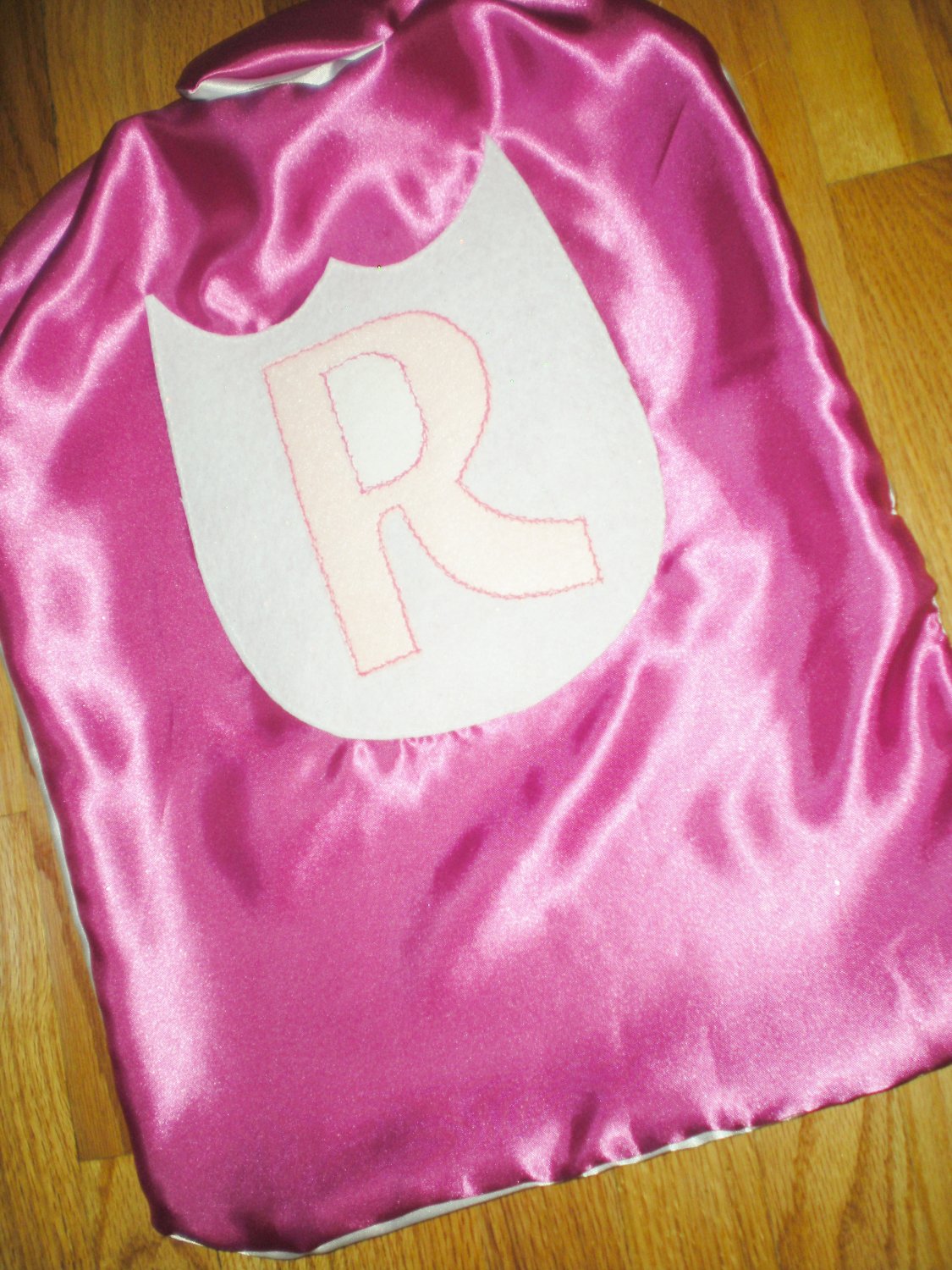 White and Pink Super Hero Cape