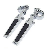 Chrome Foot Pegs Footpegs with Rubber Insert