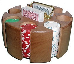 Solid Wood Poker Chip Carousel - Holds 200 Chips