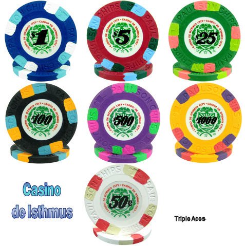 25 Paulson (James Bond) Casino de Isthmus Poker Chips - 9.5g