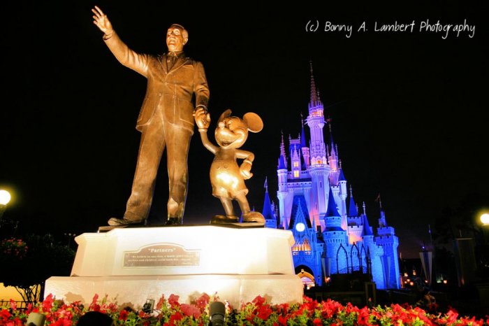 Partner's Statue and Cinderella Castle - Magic Kingdom - Digital Art Print 8 x 10