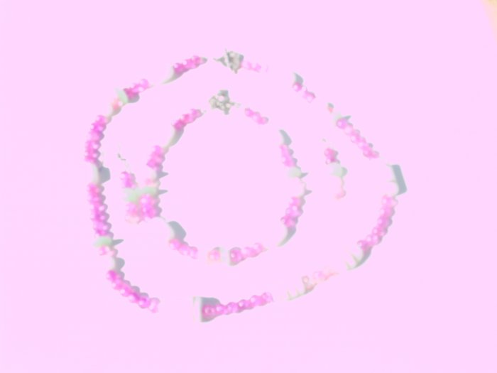 Green Pink and White Set