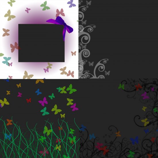 Digital Scrapbook Butterfly Overlays