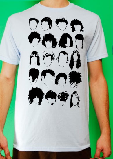 History of Rock N Roll Hair Mens Light Blue T-shirt