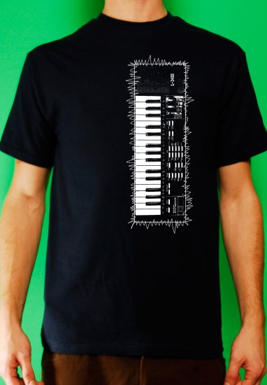 Casio sk-1 sampling synth keyboard analog retro vintage Mens Navy t-shirt
