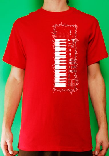 Casio sk-1 sampling synth keyboard analog retro vintage Mens Red t-shirt