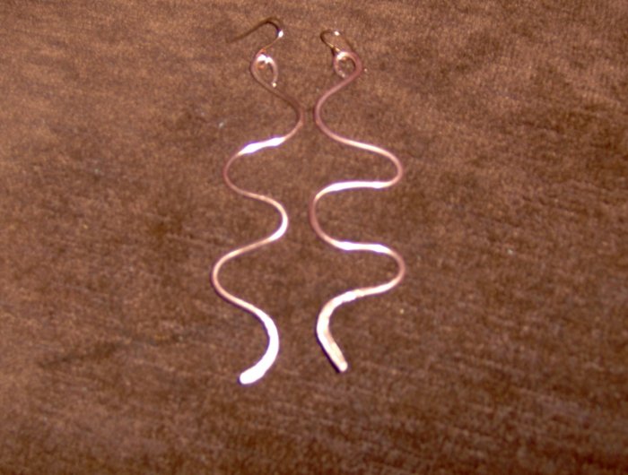 copper "water" earrings